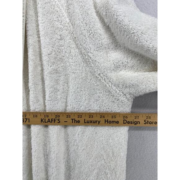 WATERWORKS Bathrobe Adult One Size Terry Belted Long Sleeve White - Picture 10 of 12
